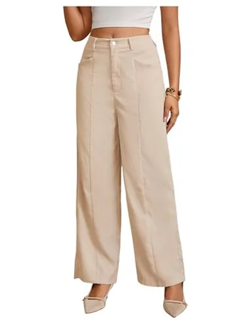 High Waisted Trousers, Apricot