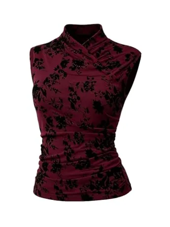 Velvet Tank Top, Burgundy (Medium)