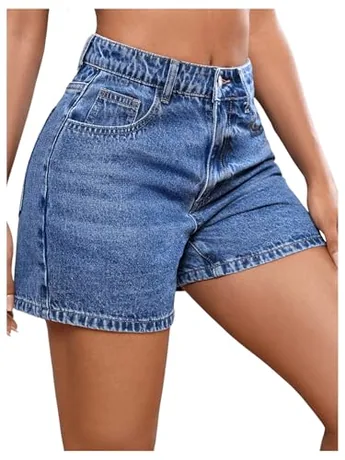 Petite High Waisted Denim Jeans, Blue