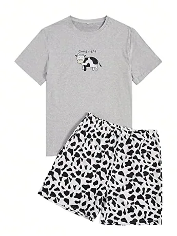 Short Sleeve Sleep Set, Grey (Small)