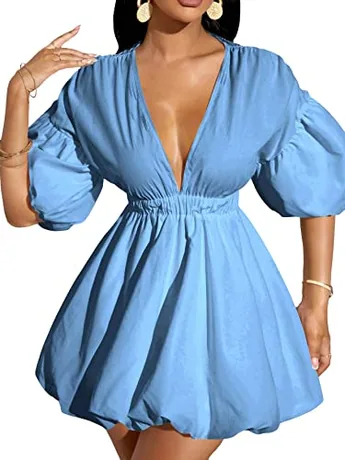 Ruffle Dress, Blue (Medium)