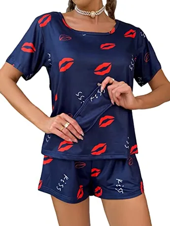 Short Sleeve Outfit Set, Navy (Medium)