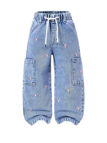 Wide Leg Denim Jeans (5T)