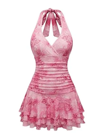 Mini Floral Dress, Pink