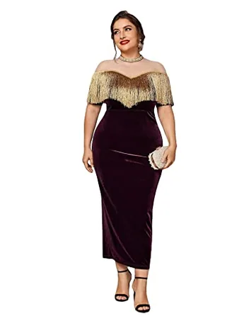 Plus Size Maxi Mesh Dress, Multicolour