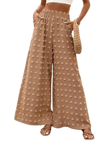 Wide Leg Trousers, Khaki