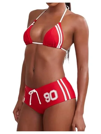 Graphic Swimsuit, Red