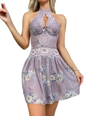 Lace Sleep Set, Purple (Small)