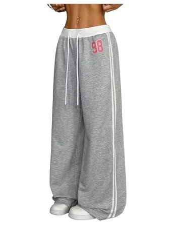 Wide Leg Graphic Leggings, Grey (Medium)