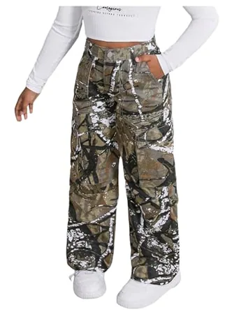 High Waisted Denim Jeans, Army Green (12 Years)