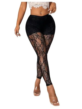 Lace Leggings, Black