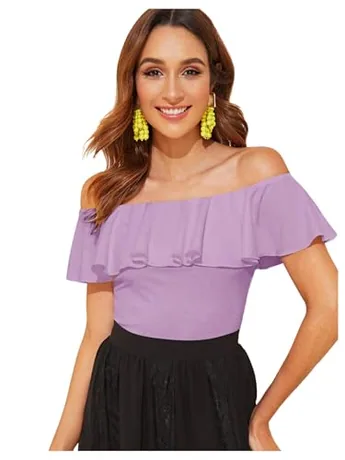 Off Shoulder Blouse, Lilac