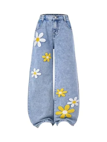 High Waisted Denim Jeans, Yellow