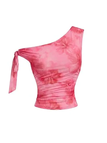 Sleeveless Mesh Crop Top, Hot Pink