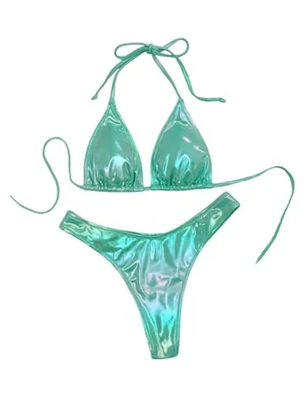 Halter Swimsuit, Mint (Small)