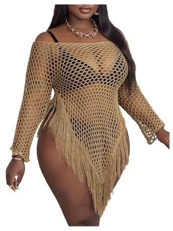 Plus Size Cover Up, Khaki
