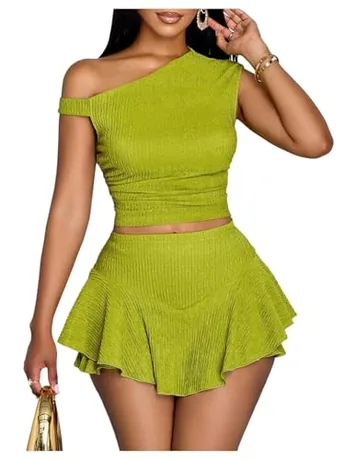 Ruffle Skirt, Green (Large)