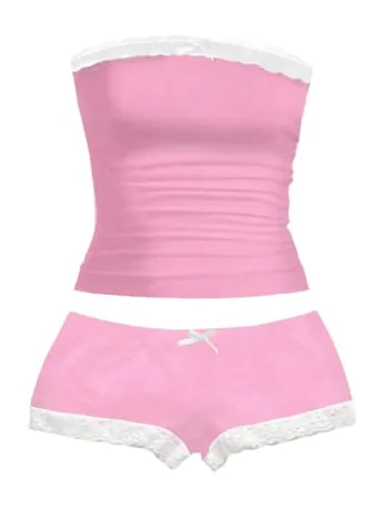 Lace Outfit Set, Pink
