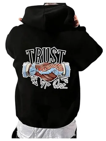 Long Sleeve Graphic Knitwear, Black (Medium)