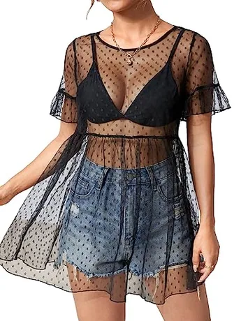 Mini Mesh Dress, Black (Medium)