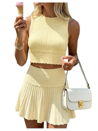Mini Knit Outfit Set, Yellow
