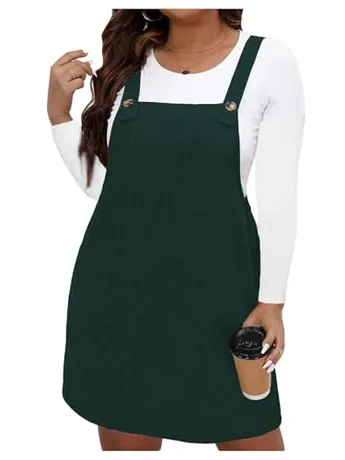 Plus Size Sleeveless Dress, Dark Green (XX-Large Plus)