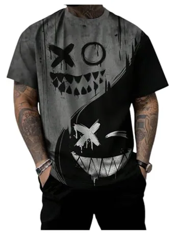 Short Sleeve Graphic T-Shirt, Grey (X-Large)