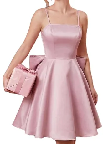 Mini Satin Dress, Pink