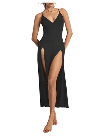 Sleeveless Ruffle Sleep Set, Black