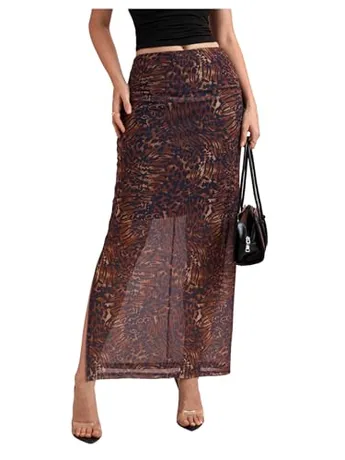 Maxi Mesh Skirt, Multicolour