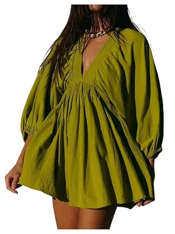 Floral Dress, Olive (X-Large)