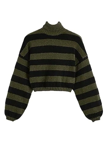 Striped Knitwear, Army Green