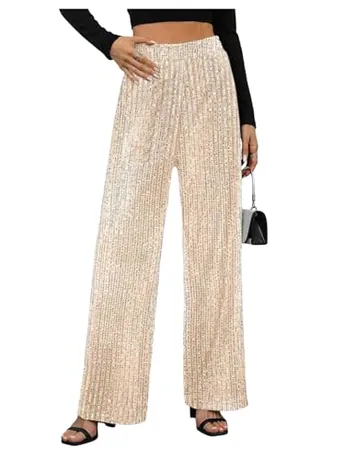 Wide Leg Sequin Trousers
