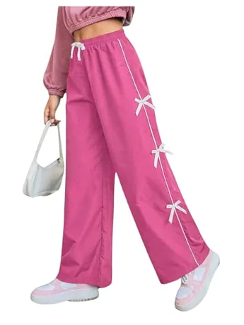 Wide Leg Leggings, Hot Pink