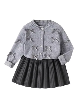Knit Outfit Set, Grey (11 Years)