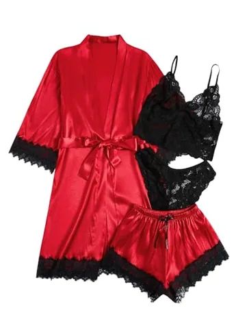 Satin Sleep Set, Red