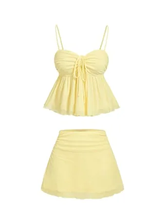 Ruffle Outfit Set, Yellow (Small)