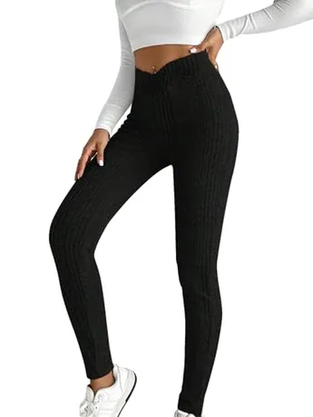 Knit Leggings, Black (Medium)