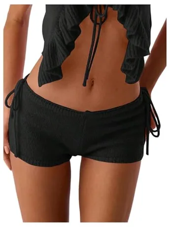 Mini Knit Shorts, Black