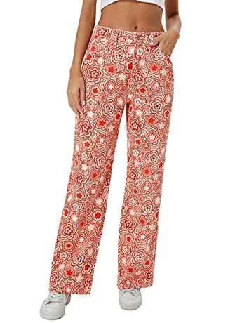 High Waisted Denim Jeans, Orange