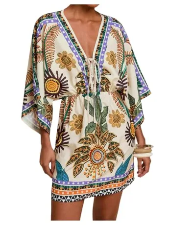 Mini Floral Dress, Yellow (Small)