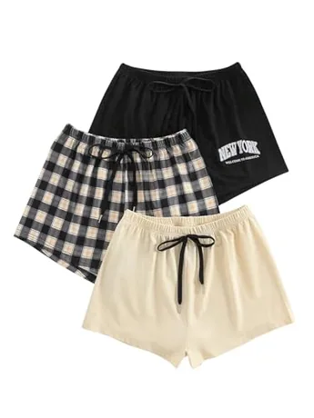 Plaid Sleep Set, Black