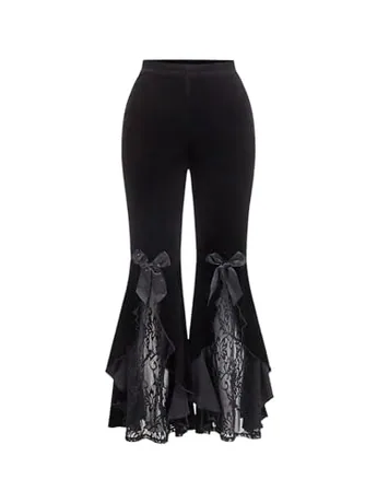 Plus Size Lace Trousers, Black