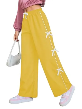 Wide Leg Leggings, Yellow