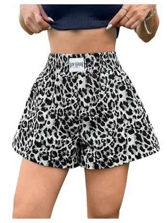Leopard Shorts, Grey