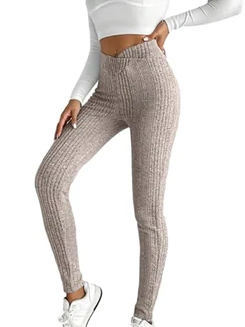 Knit Leggings, Apricot (Small)