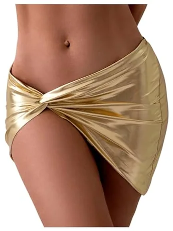 Ruched Swimsuit, Gold