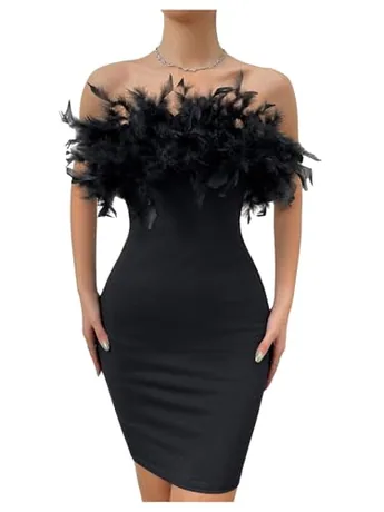 Mini Bodycon Dress, Black (Large)