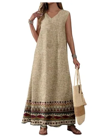 Maxi Striped Dress, Multicolour (Large)
