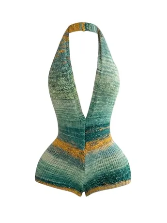 Knit Romper, Green
